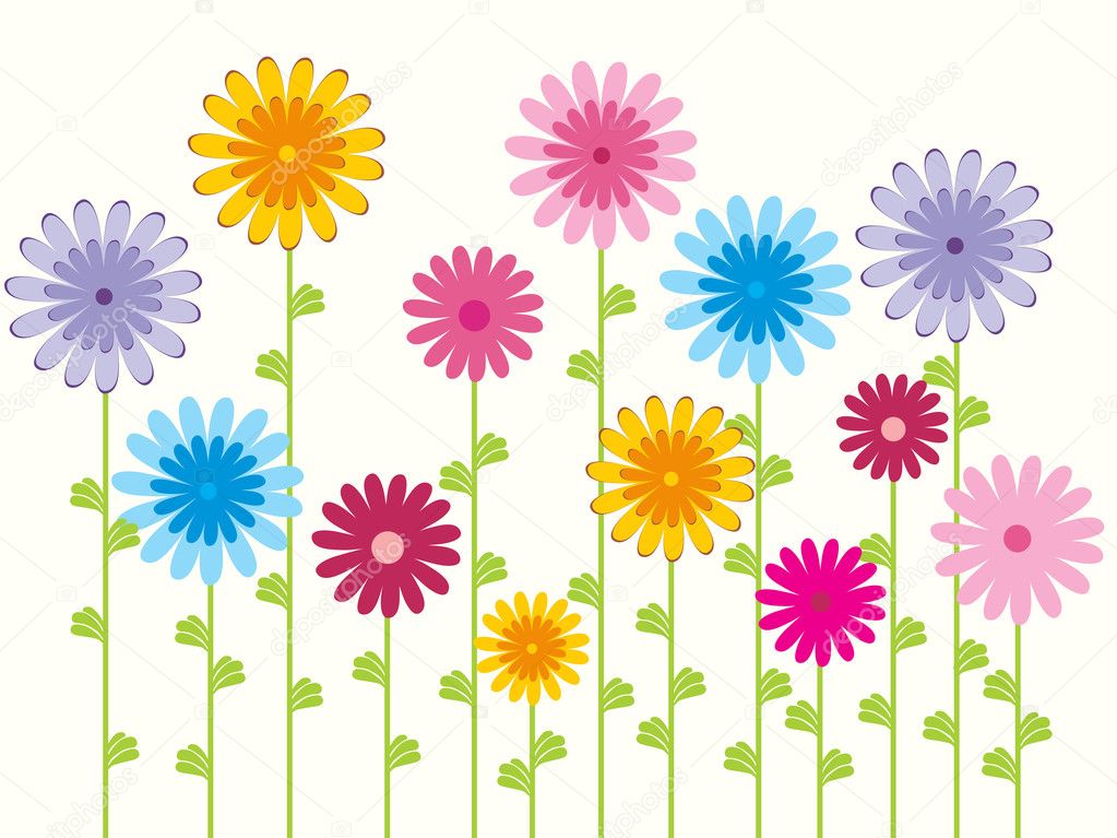 Pattern Background With Abstract Pink Flower Royalty Free Cliparts