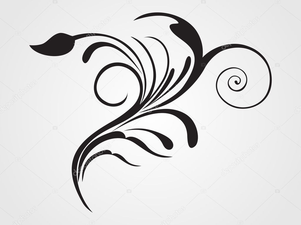 Black floral pattern with background