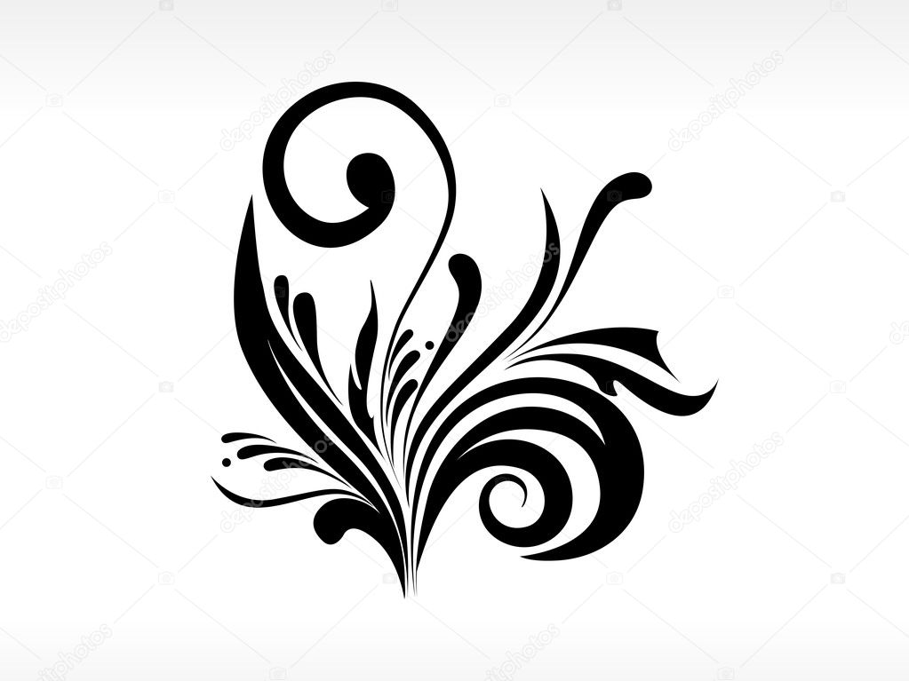 Scroll pattern tattoo with background