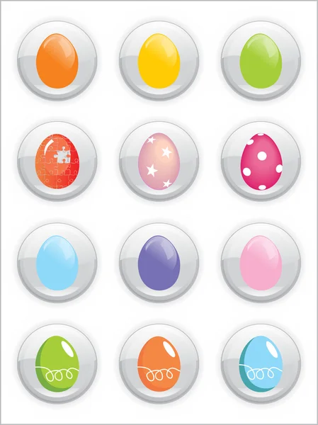 다채로운 부활절 계란 아이콘 세트 — 스톡 벡터