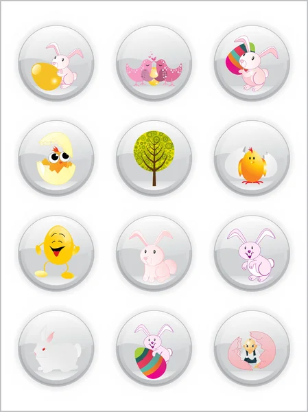 Illustration des icônes de Pâques — Image vectorielle