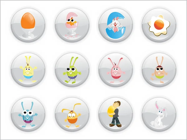 Vector illustration of easter icons — Stock Vector