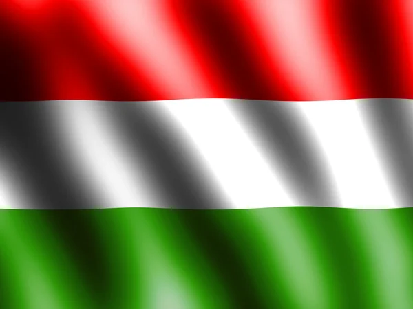 Flag Hungary waving in wind — Stock Photo, Image