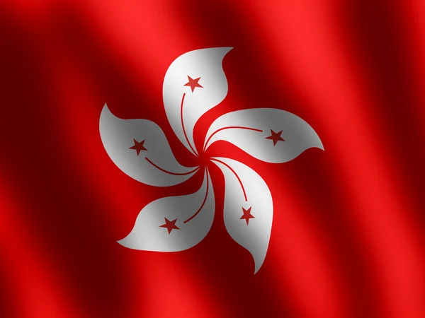 stock image Flag Hong Kong waving in wind