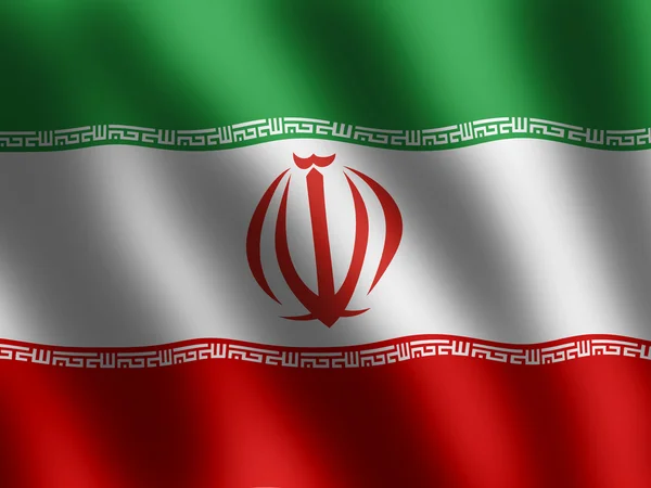 Zászló a szélben hullámzó Irán — Stock Fotó