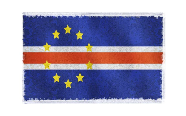 A háttérben zöld-foki Köztársaság zászlaja — Stock Fotó