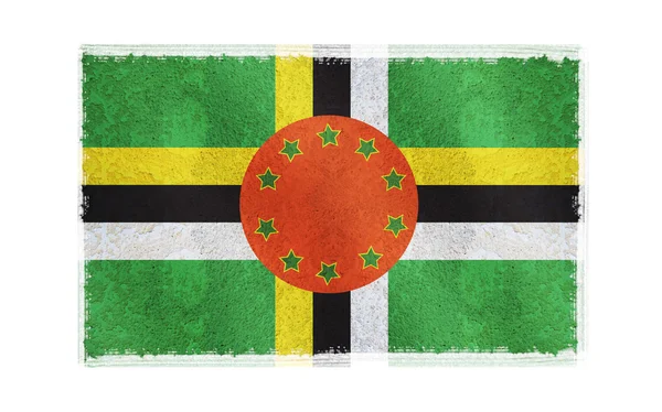 Bandera de Dominica en el fondo — Foto de Stock