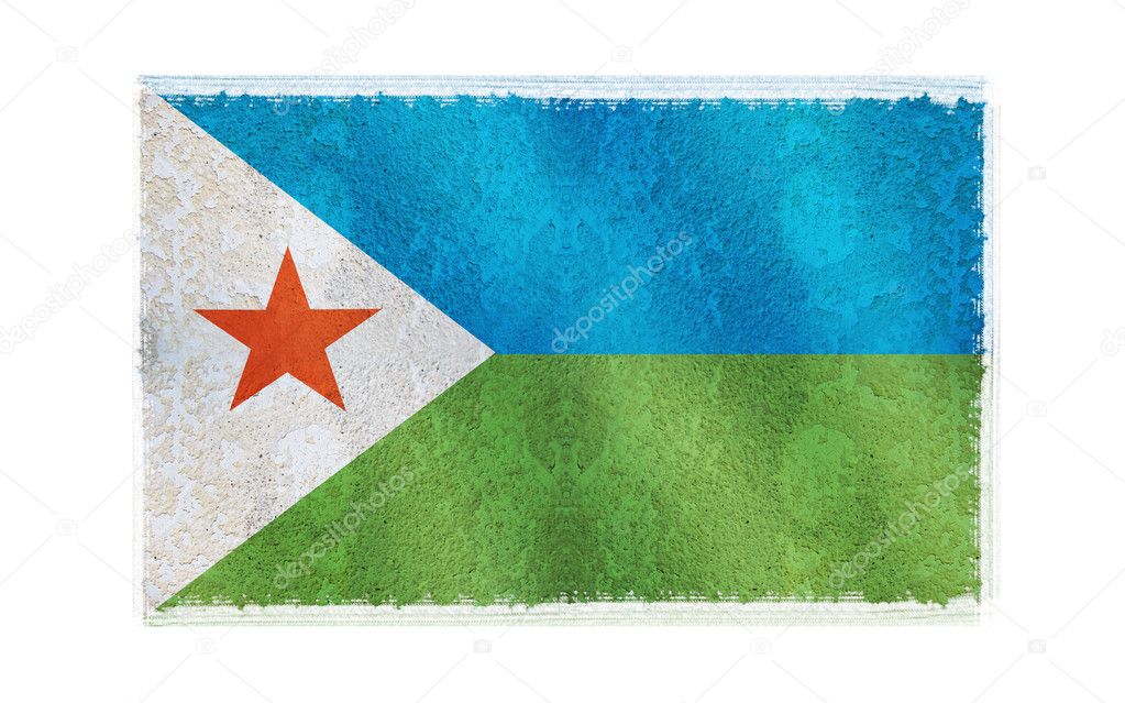 Flag of Djibouti on background
