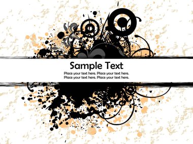 Banner with grungy swirls design clipart