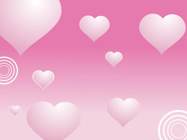 ピンクの bakground と立ち下がりの心 — ストックベクタ