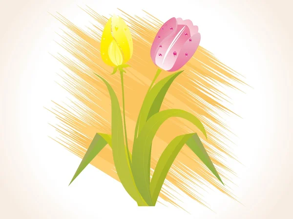 Isolerade tulip blommar med bakgrund — Stock vektor