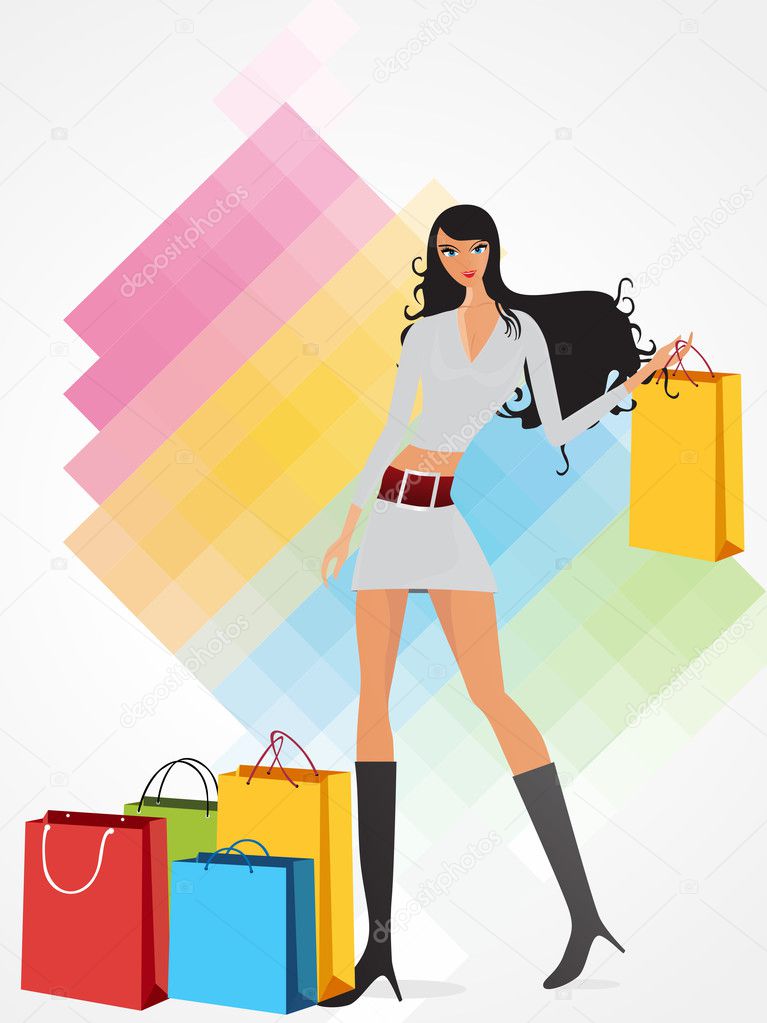 39 Shoping Girl Cartoon Vector Images Free Royalty Free Shoping Girl Cartoon Vectors Depositphotos