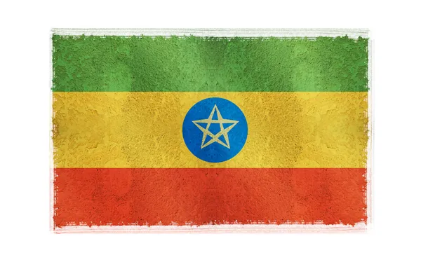 Bandeira da Etiópia em segundo plano — Fotografia de Stock