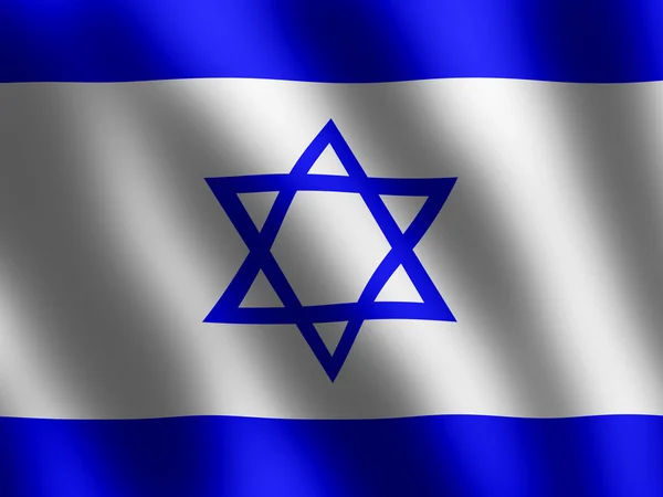 Flag of Israel in the wind, wallpaper — Stock Photo, Image