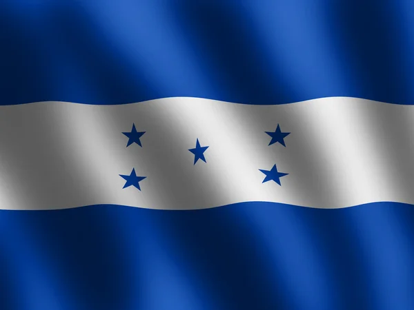 바람에 흔들 리는 온두라스의 깃발 — 스톡 사진