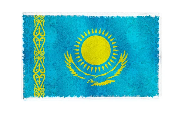 Bandeira de Kazakhistan no fundo — Fotografia de Stock