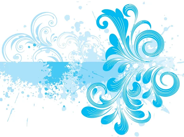 Grungy achtergrond met blue floral — Stockvector