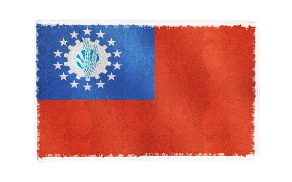 Flaga myanmer na tle — Zdjęcie stockowe