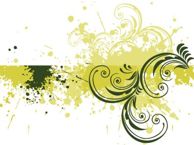 Grungy background with floral pattern clipart