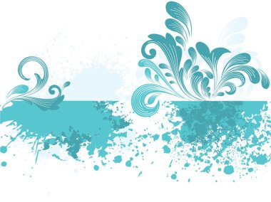 Seagreen grunge with artistic pattern clipart