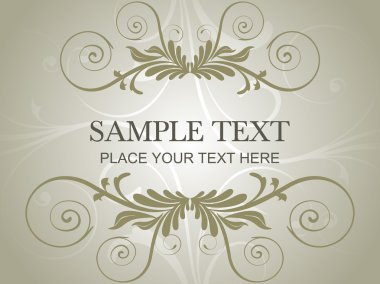 Floral frame with sample text clipart