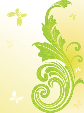 Floral pattern, butterfly clipart