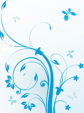 Illustration of blue floral pattern clipart