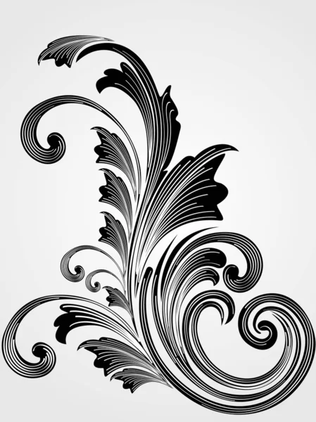 Illustratie van geïsoleerde zwarte floral — Stockvector