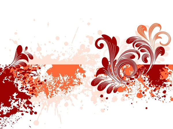 Grunge med maroon blommor — Stock vektor