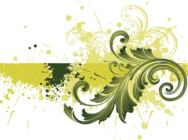 Grunge con patrón floral creativo — Vector de stock