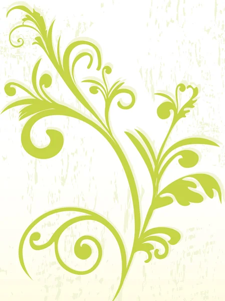 纹理背景与绿色花卉 — 图库矢量图片
