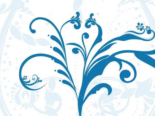 Patrón floral azul con fondo — Archivo Imágenes Vectoriales