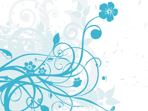 Διανυσματικά grungy μπλε floral — Διανυσματικό Αρχείο