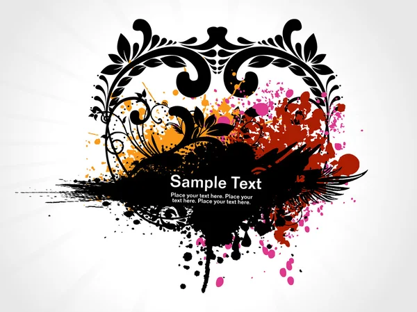 Grunge sale avec motif floral — Image vectorielle