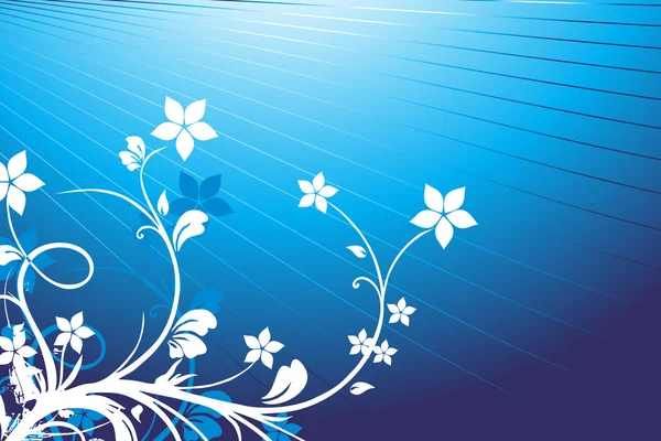 Fundo floral papel de parede vetor azul —  Vetores de Stock