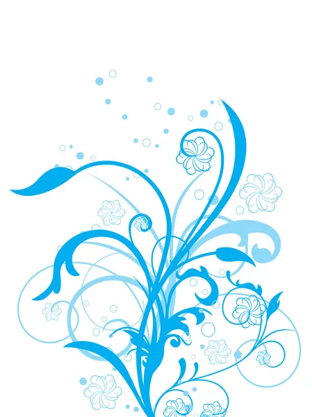 Mavi ile beyaz zemin çiçek — Stok Vektör