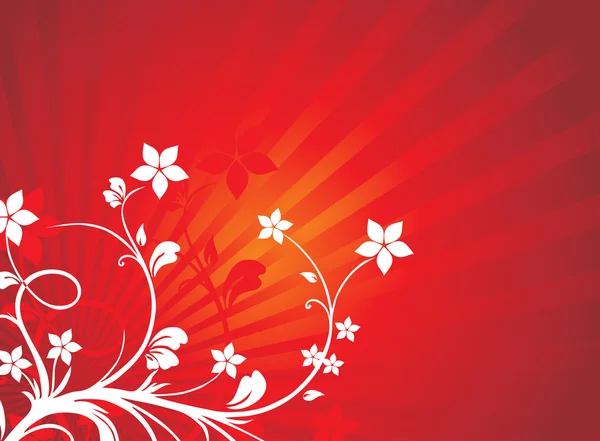 Floral φόντο κόκκινο διανυσματική ταπετσαρία — Διανυσματικό Αρχείο