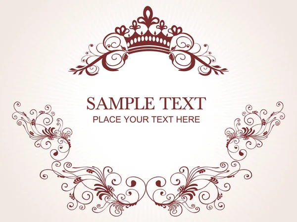 Floral frame with sample text — Stock Vector