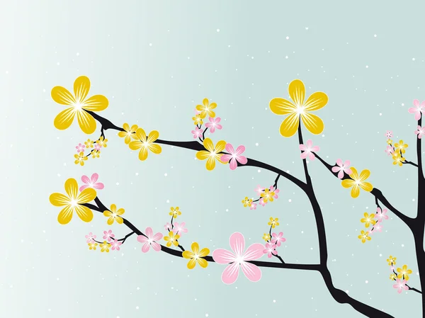 可爱的春天桃花背景 — 图库矢量图片