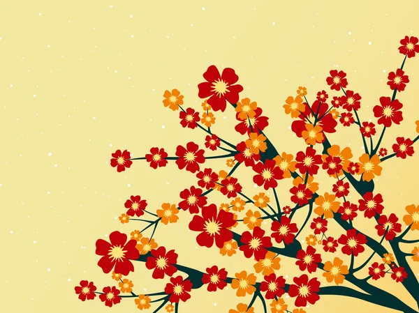 Illustration de la branche d'arbre d'été — Image vectorielle