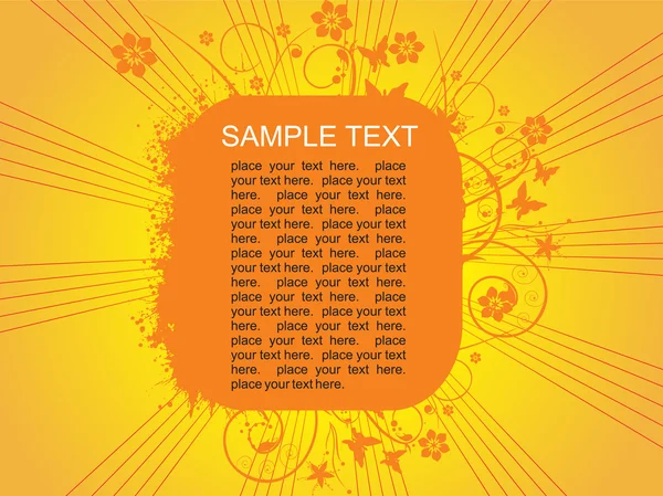 Exemple floral de fond de texte — Image vectorielle