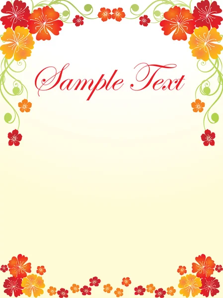 Exemple floral de fond de texte — Image vectorielle