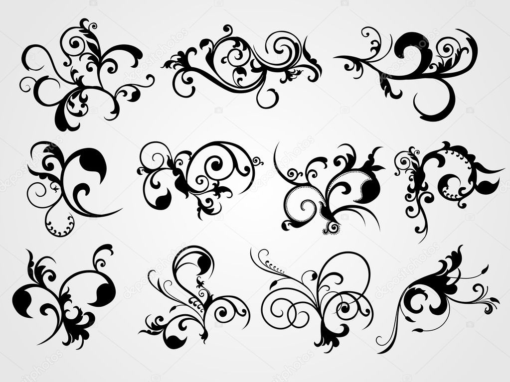 Illustration set of tattoos