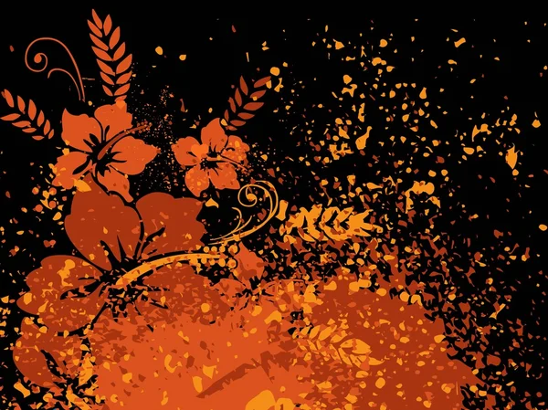 Grungy φόντο με άνθη — Διανυσματικό Αρχείο