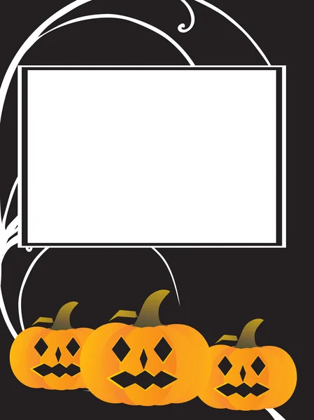 Frame with pumpkin on the background — Stock Vector
