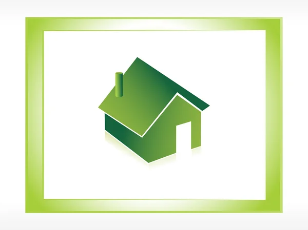 Ram med grönt hus, illustration — Stock vektor