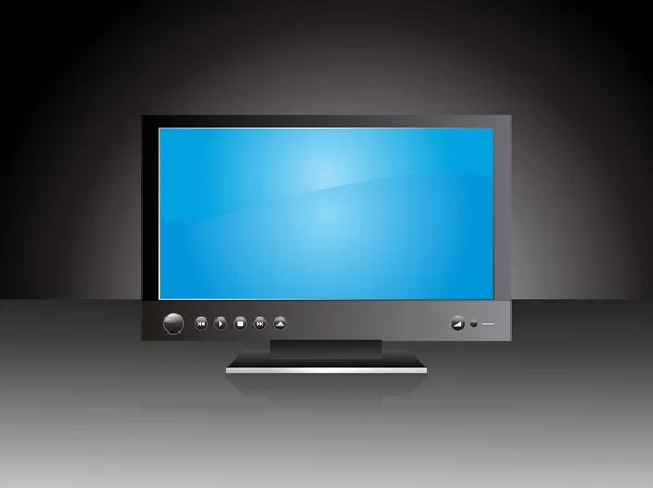 Vista frontal da tv plasma — Vetor de Stock