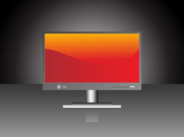 Wide screen monitor with nice — Stock Vector