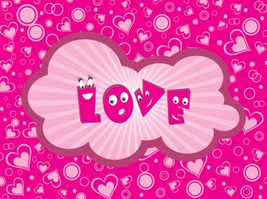 Funky pattern background for love clipart