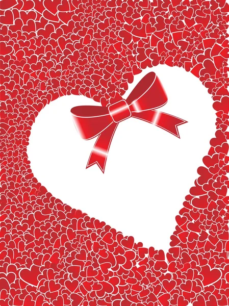 Macro fond rouge avec coeur, ruban — Image vectorielle